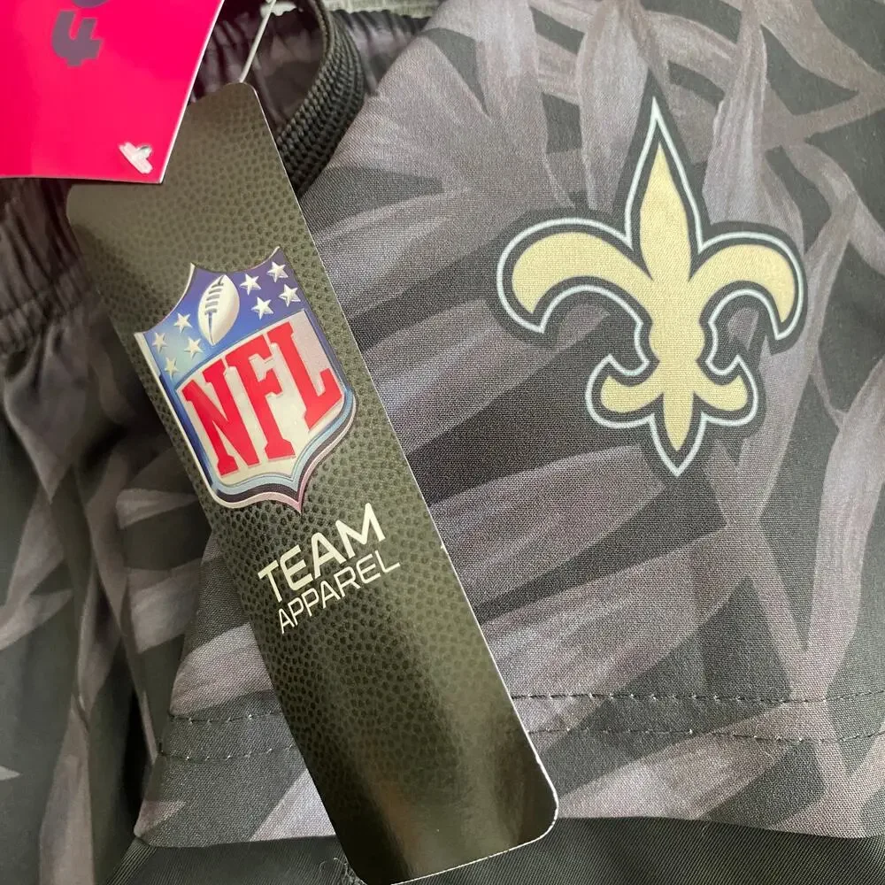 New Orleans Saints Floral Black Liner Shorts Size Large  NWT - Picture 6 of 9